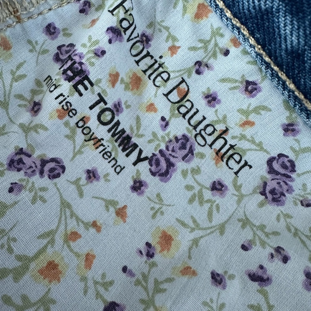 Favorite Daughter The Tommy mid rise boyfriend Blue Embroidered Jeans size 31 - Picture 7 of 12